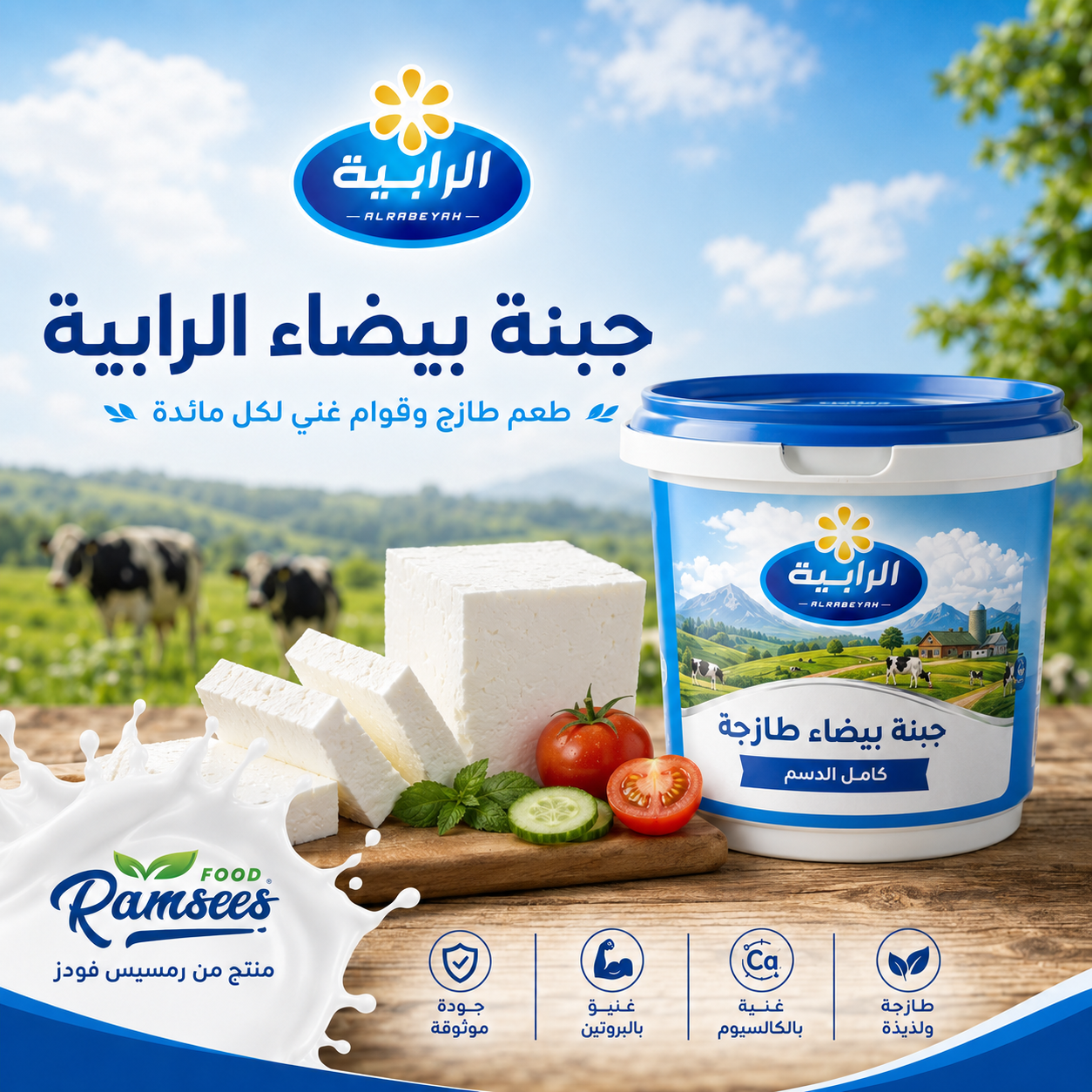 جبنة بيضاء كامل الدسم