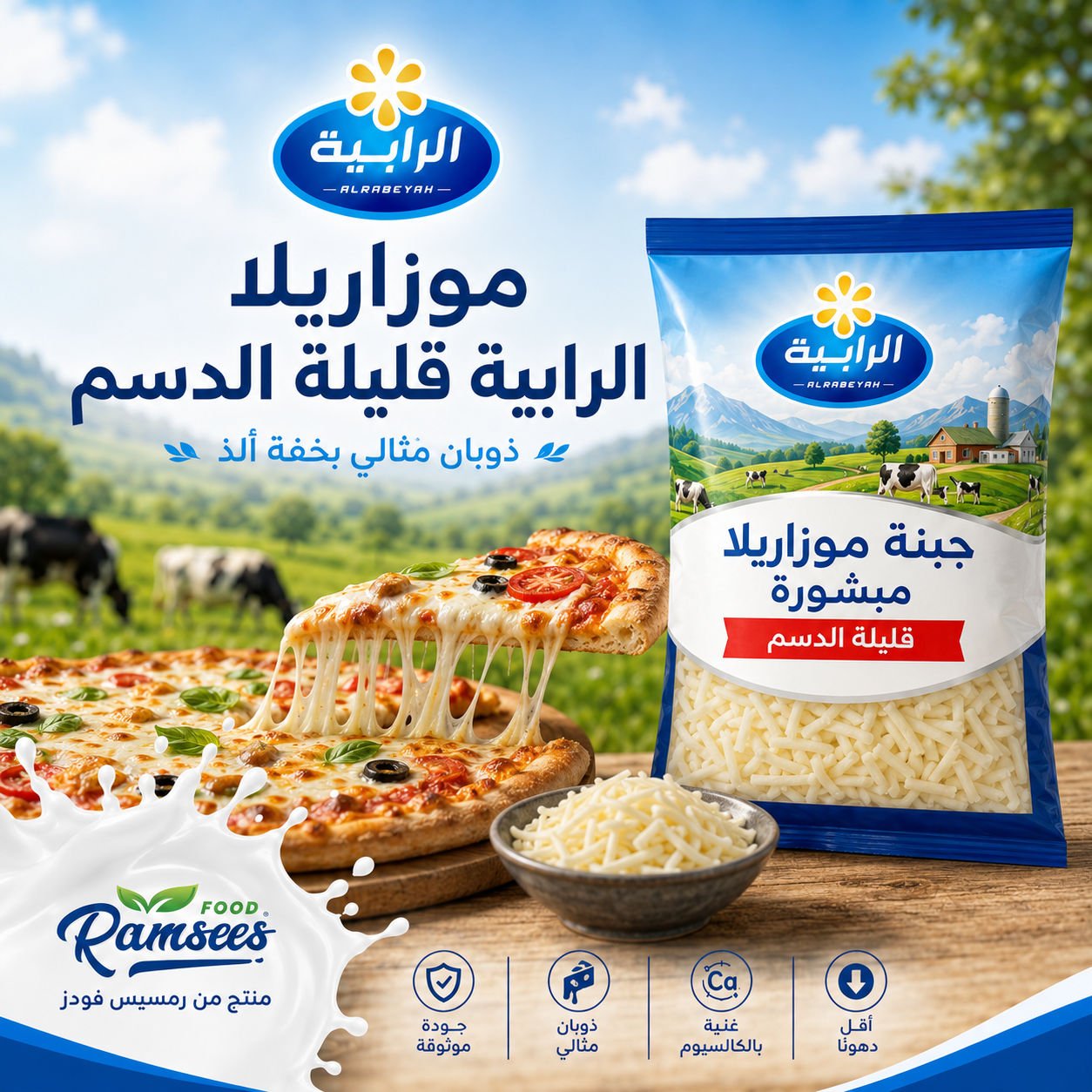موزاريلا قليلة الدسم