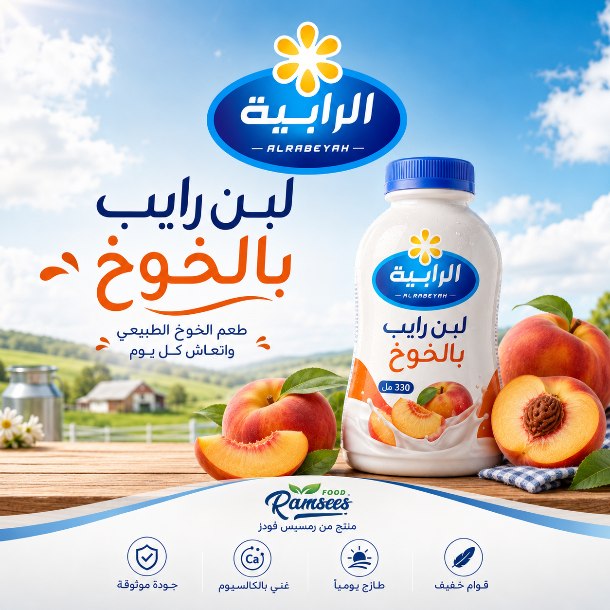 لبن رايب بالخوخ