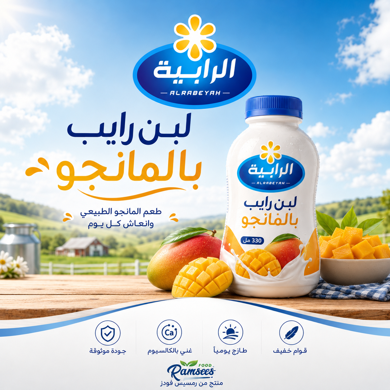 لبن رايب بالمانجو