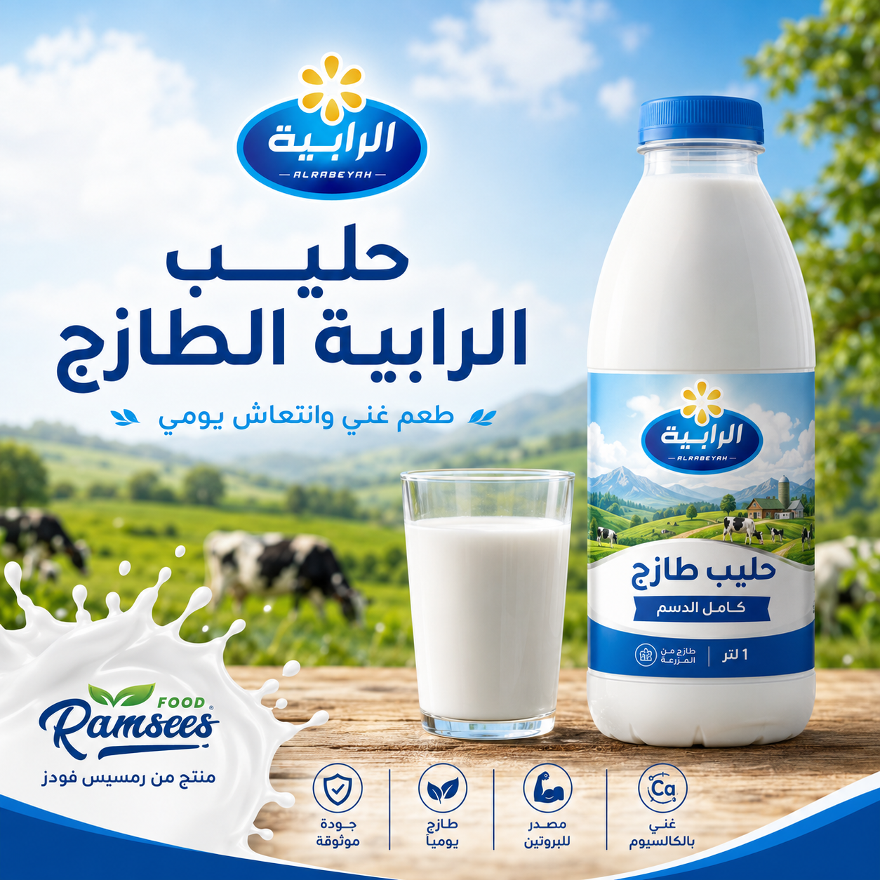 حليب طازج كامل الدسم