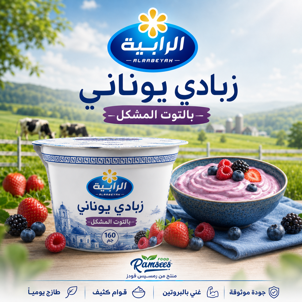 زبادي يوناني توت
