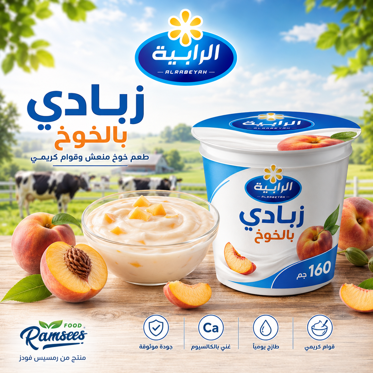 زبادي بالخوخ