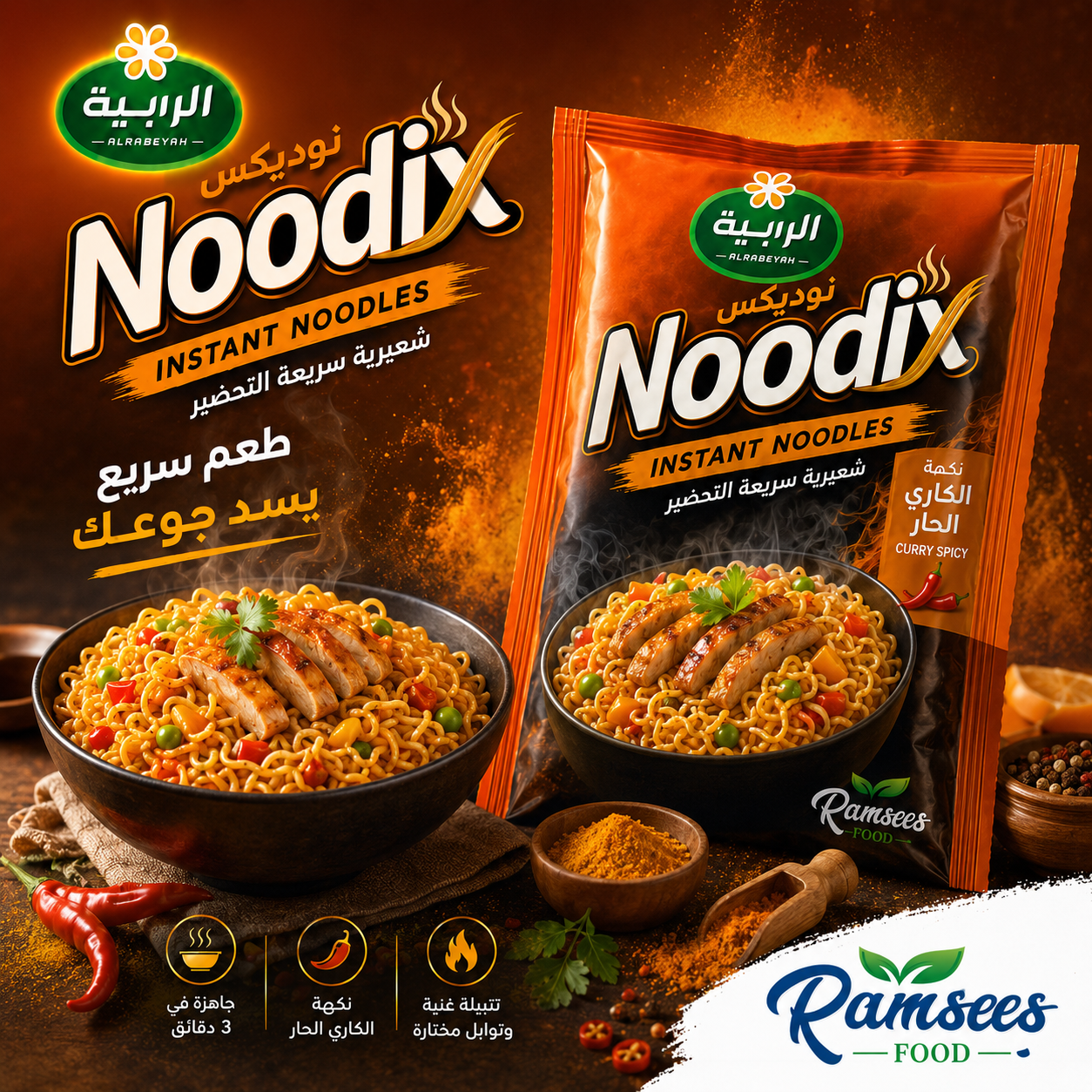 Noodix نكهة الكاري الحار