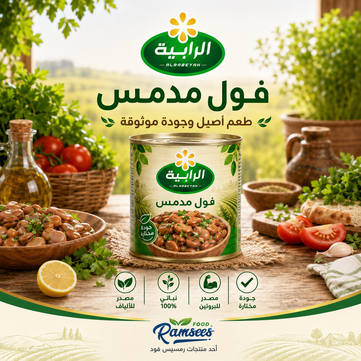 الرابية فول مدمس معلب